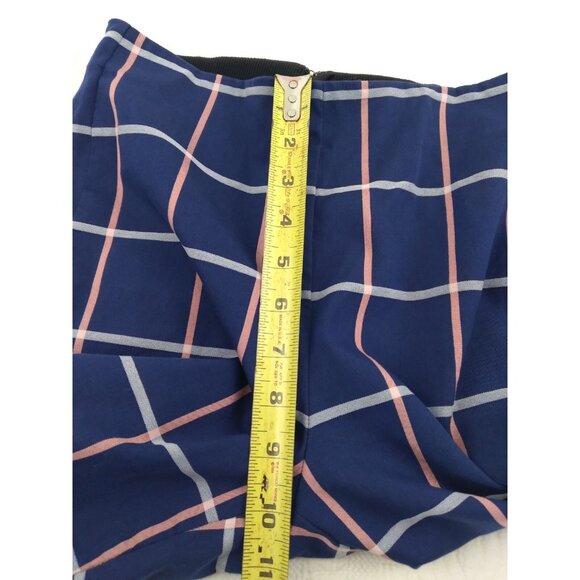 Rag & Bone Simone Cotton High Rise  Blue Plaid Slim Cropped Pants Size 4 - Picture 8 of 16